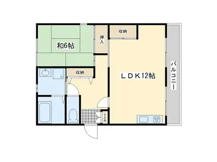 コーポなかむら(1LDK/1階)の間取り写真