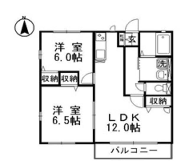 シーサイドアヴェニュー(2LDK/2階)の間取り写真