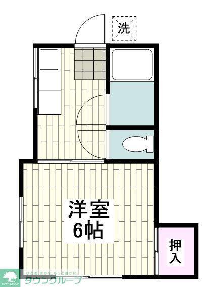 フレックスI(1K/1階)の間取り写真