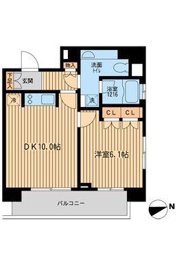 ラクラス田町(1LDK/8階)の間取り写真