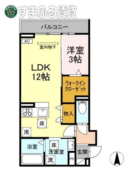ソル・クラート(1LDK/1階)の間取り写真