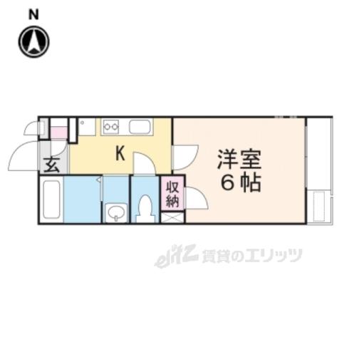 クレイノインヴェルノ(1K/1階)の間取り写真