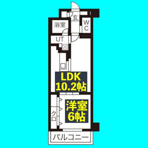 STANZA神村(1LDK/3階)の間取り写真