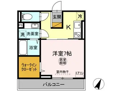 ルミールおおたか(1K/2階)の間取り写真