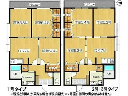 第三矢野ビルA(3DK/4階)の間取り写真