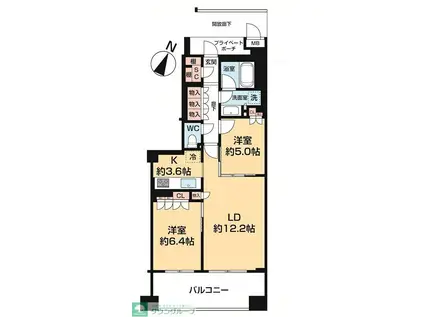 ポレスター川崎(2LDK/2階)の間取り写真