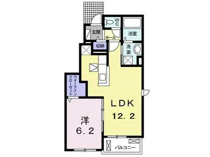 サンブライトガーデン・RS(1LDK/1階)の間取り写真