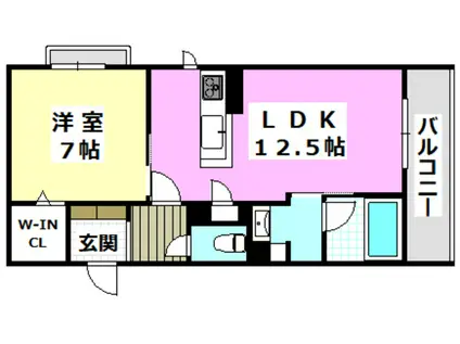 SHAMAISON LA VERDURE(1LDK/3階)の間取り写真