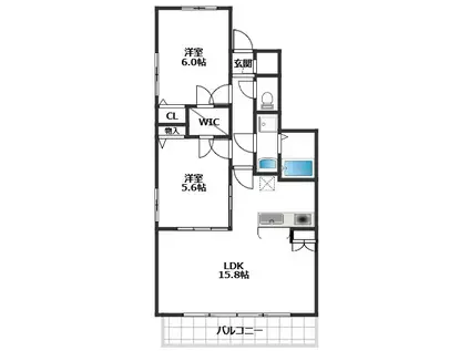LEI LEA(2LDK/2階)の間取り写真