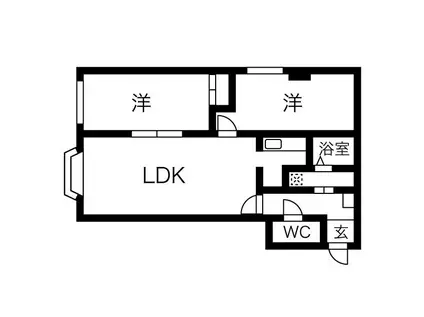 グレイスガーデン24(2LDK/2階)の間取り写真
