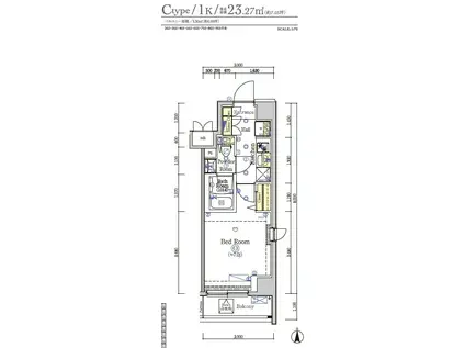 ショーケン レジデンスカワサキ 東門前3(1K/2階)の間取り写真