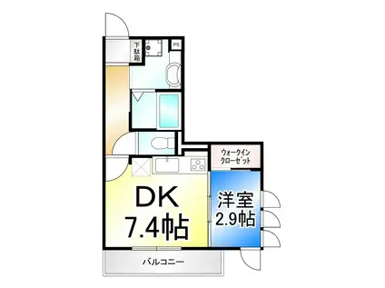 グリーンテラス長野駅東口(1DK/3階)の間取り写真