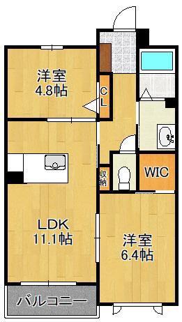 ヴィラ・ホートワース(2LDK/2階)の間取り写真