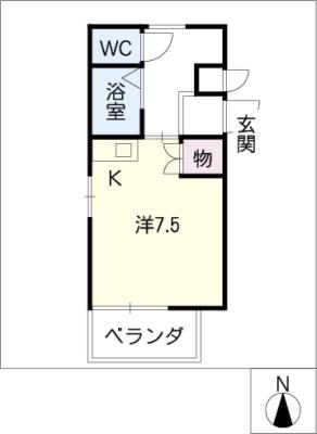 第2ホーメスト一社(ワンルーム/3階)の間取り写真