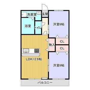 ファインパレス(2LDK/1階)の間取り写真