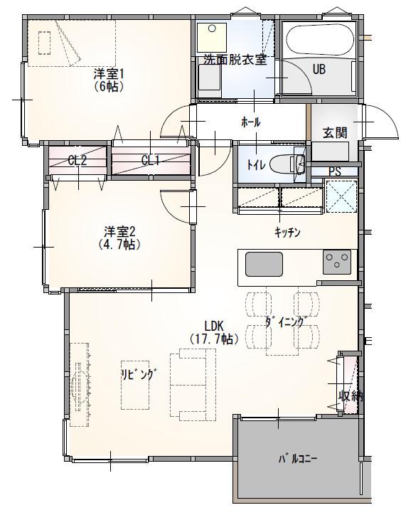 シベール御器所(2LDK/2階)の間取り写真