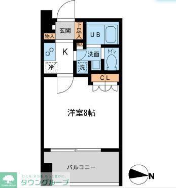 サンフル押上I(1K/7階)の間取り写真