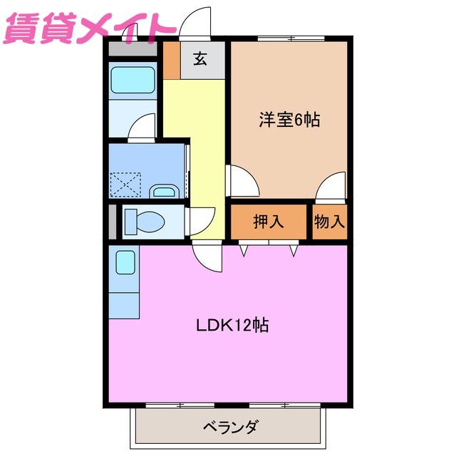 サープラスIIときわ(1LDK/1階)の間取り写真