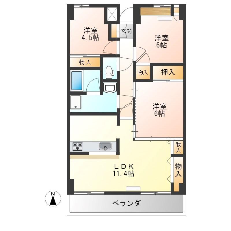 エクセレンス今泉(3LDK/2階)の間取り写真
