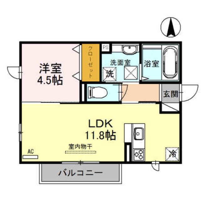 プチアングル(1LDK/1階)の間取り写真