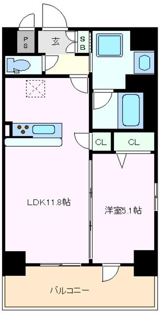 RESIDENCE OMIYA HIKAWASANDO(1LDK/9階)の間取り写真