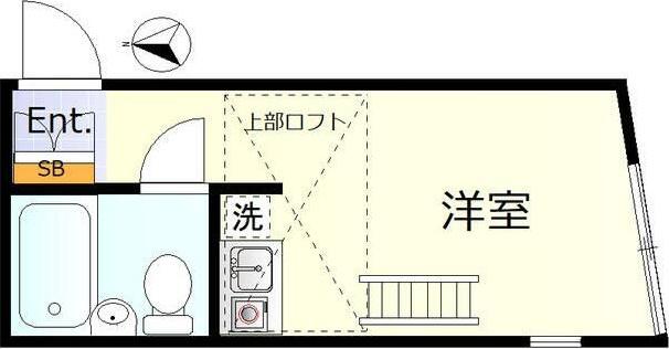 ペアパレス方南町(ワンルーム/1階)の間取り写真