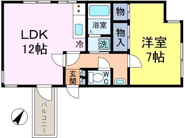 カーサ・マキノ(1LDK/1階)の間取り写真