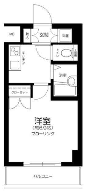 クレイシア両国(1K/6階)の間取り写真