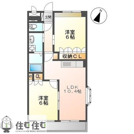 K&S・フロンティア(2LDK/2階)の間取り写真