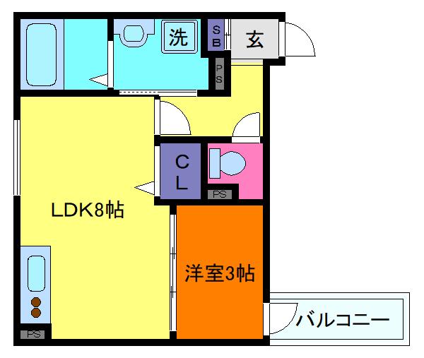 リブレメゾン住吉I(1LDK/3階)の間取り写真