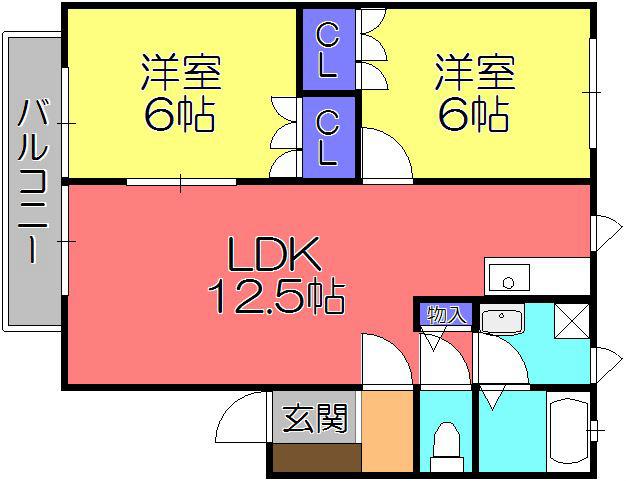 サニーコート(2LDK/1階)の間取り写真