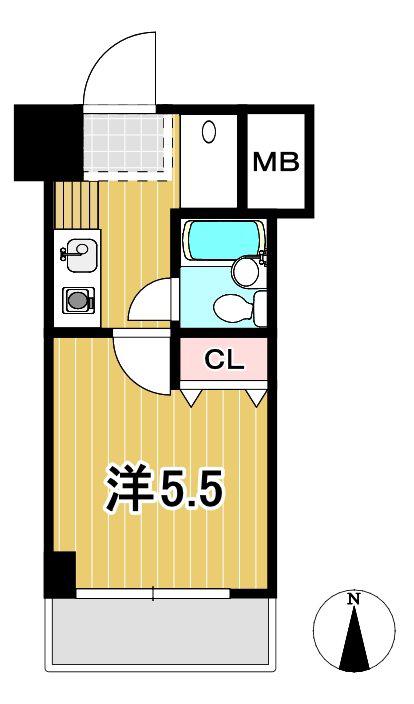 コンフォルト日立(1K/4階)の間取り写真