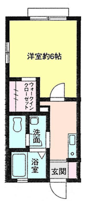 レアルコートⅠ(1K/2階)の間取り写真