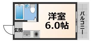 コーポフェルメール(ワンルーム/4階)の間取り写真