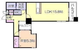 MARKSFORT花畑(1LDK/10階)の間取り写真
