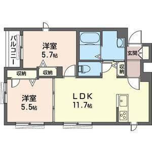 リラフォート(2LDK/1階)の間取り写真