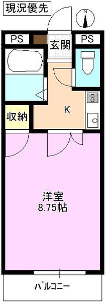 ヴィトリエ三好町(1K/2階)の間取り写真