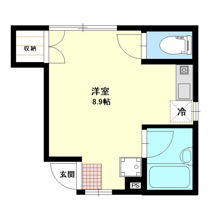 IKフラット3(ワンルーム/1階)の間取り写真