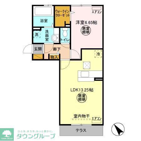 メゾンたいち(1LDK/1階)の間取り写真