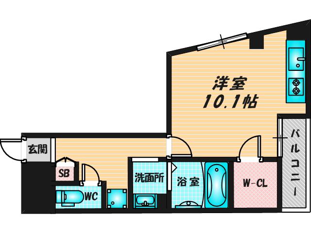 Mプラザ布施弐番館(1K/4階)の間取り写真