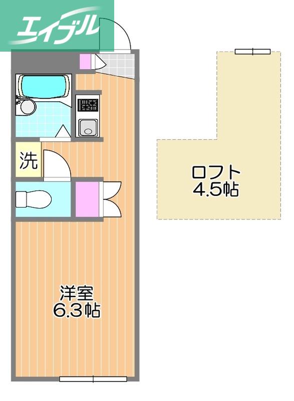 FOREVER RESIDENCE IMAIII(1K/2階)の間取り写真