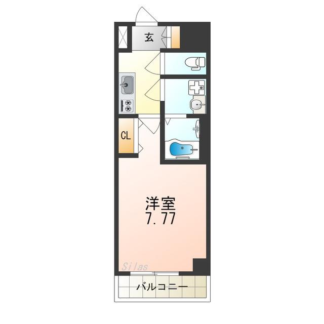 ハイツ中宿NO.6(1K/2階)の間取り写真