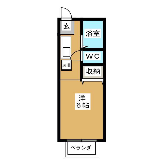 コーポラスしぶや(ワンルーム/2階)の間取り写真