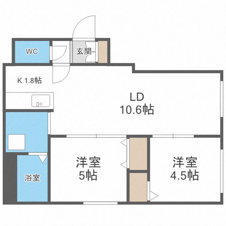 CARDANO(2LDK/1階)の間取り写真