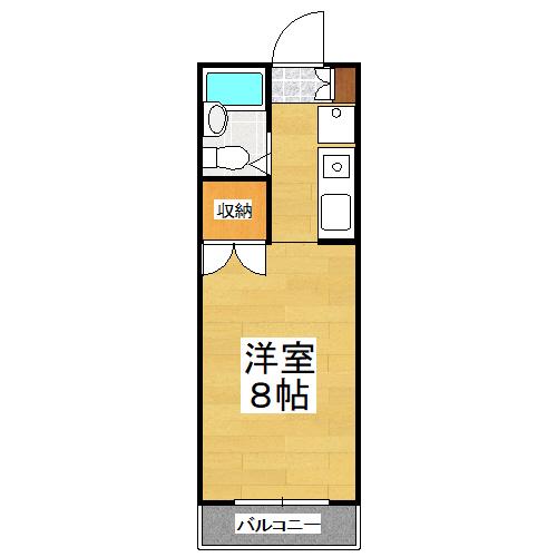 アルフィーネ清水(1K/2階)の間取り写真