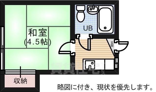 大石アパート(1K/1階)の間取り写真