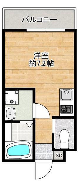 FILATO糸島II(ワンルーム/1階)の間取り写真