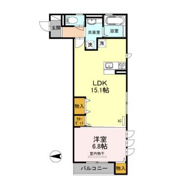 BAUPLACE MIZO(1LDK/2階)の間取り写真