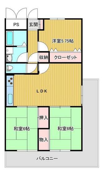 メゾン花北(3LDK/4階)の間取り写真