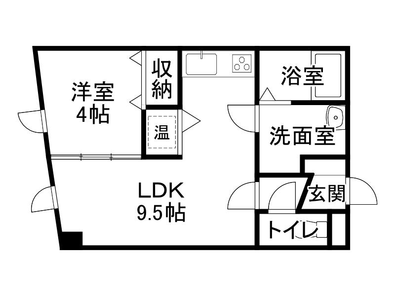 アイビーW(1DK/2階)の間取り写真